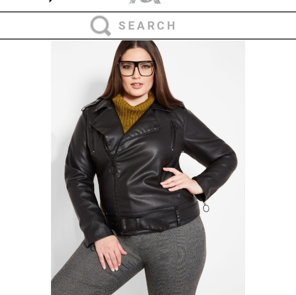 Ashley Stewart faux leather moto jacket Nwt